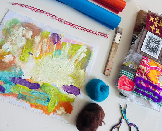 Art for Wellbeing short course: Abstract Art; Fabric, fibres and colour.